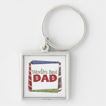 Colorful Ties World's Best Dad Keychain keychains