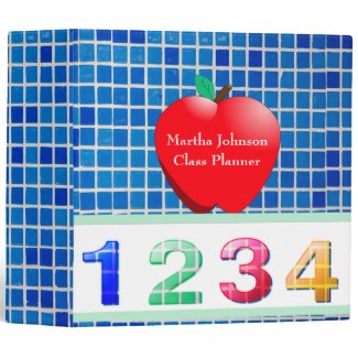 Colorful Tiles Teacher's Class Planner 3 Ring Binder