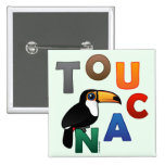 Colorful Toucan Square Button