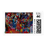 Colorful toys postage stamps
