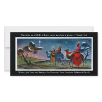 Colorful Travelers Flat Christmas Greeting Card Photo Cards