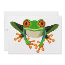 Colorful Tree Frog Personalized Announcements