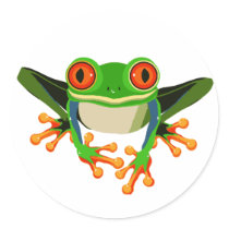 Colorful Tree Frog Round Sticker
