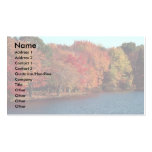 Colorful trees by a lake, New England Business Card Template