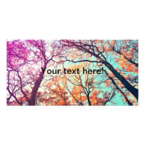 Colorful trees picture card
