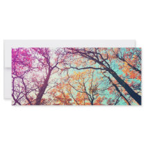Colorful trees rack card template
