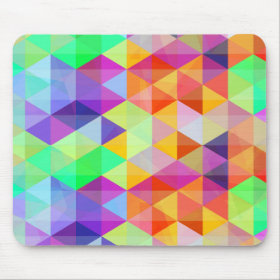 Colorful triangle polygonal pattern mouse pad