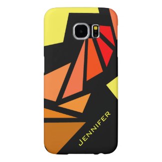 Colorful triangles abstract geometric monogram samsung galaxy s6 cases