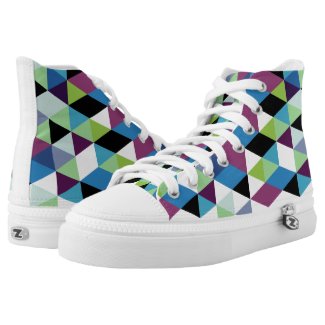 Colorful Triangles Modern Geometric Pattern Printed Shoes