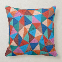 Colorful Triangles Urban Graffiti Style Throw Pillows