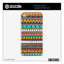 Colorful Tribal pattern iPhone 4 Skin