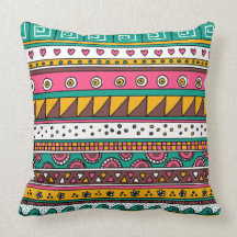 Colorful Tribal pattern Pillow