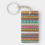 Colorful Tribal pattern Rectangle Acrylic Keychain