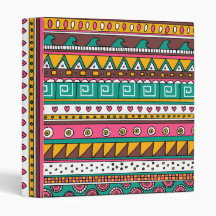 Colorful Tribal pattern Vinyl Binder
