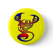 COLORFUL TRIBAL STYLE SCORPION buttons