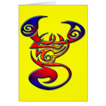 COLORFUL TRIBAL STYLE SCORPION CARD