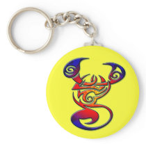 COLORFUL TRIBAL STYLE SCORPION KEYCHAIN