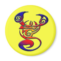 COLORFUL TRIBAL STYLE SCORPION REFRIGERATOR MAGNETS