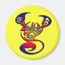 COLORFUL TRIBAL STYLE SCORPION REFRIGERATOR MAGNETS