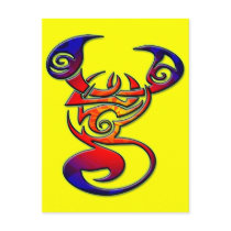 COLORFUL TRIBAL STYLE SCORPION postcards
