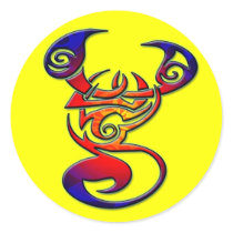 COLORFUL TRIBAL STYLE SCORPION stickers