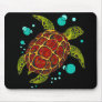 Colorful Tribal Turtle Tattoo Mouse Pad