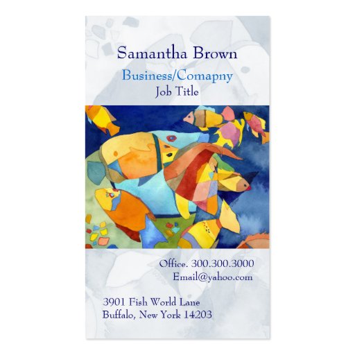 Colorful Tropical Fish Custom Business Cards