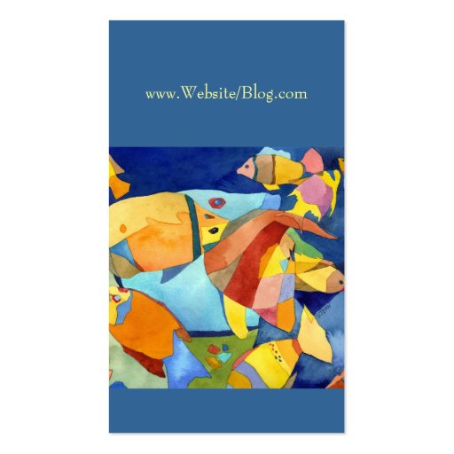 Colorful Tropical Fish Custom Business Cards (back side)