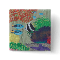 Colorful Tropical fish painting Pin on Buttons