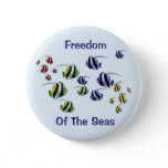 Colorful Tropical Fish Swimming Free Button Badge