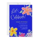Colorful Tropical Flowers 5x7 Invitations
