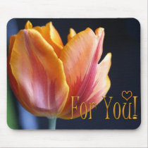 Colorful Tulip and Design Text Mousepad mousepads