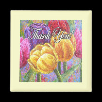 Colorful Tulip Flowers Thank You Items - Multi magnets