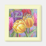 Colorful Tulip Flowers Thank You Items - Multi Refrigerator Magnets