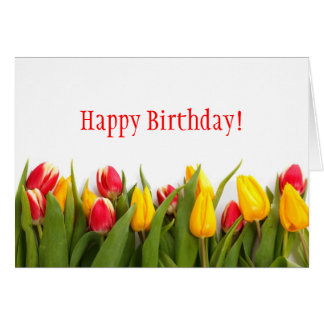 Colorful Tulip Birthday Cards | Zazzle