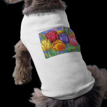 Colorful Tulips Flowers Painting Floral Art Multi pet clothing