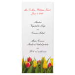 Colorful Tulips Reception Menu Custom Rack Card