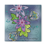 Colorful Tulps Magnet (square)