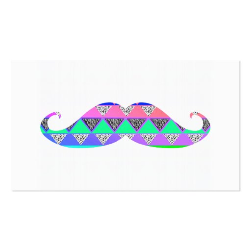 Colorful Turquoise Aztec Pattern Mustache Business Card Template