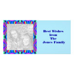 colorful turquoise blue photo card