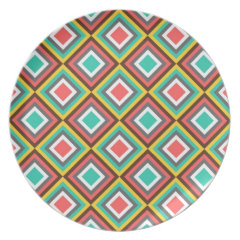 Colorful Turquoise Pink Aztec Native American Gift Party Plate