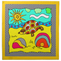 Colorful Turtle Art  Design Napkins