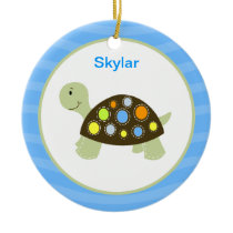 Colorful Turtle Customized Ornament - Blue