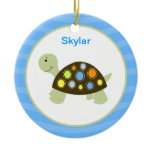 Colorful Turtle Customized Ornament - Blue