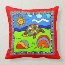 COLORFUL TURTLE  DESIGN ACCENT   PILLOW