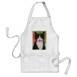 Colorful Tuxedo Cat aprons