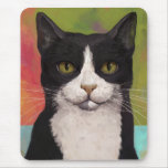 Colorful Tuxedo Cat mousepads