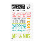 Colorful Typography Wedding Stamp