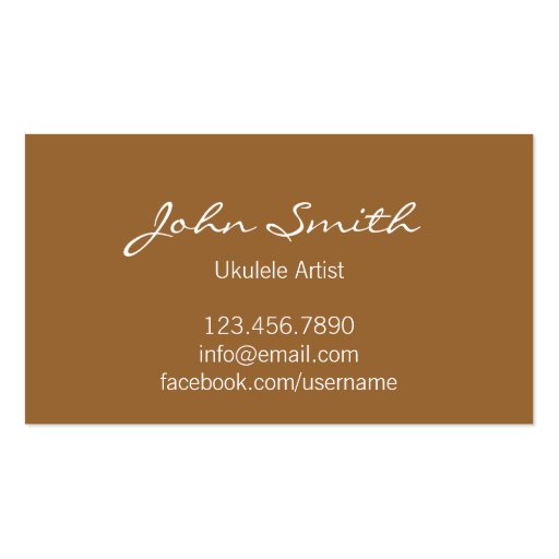 Colorful Ukulele Patterns Uke Artist Business Card (back side)