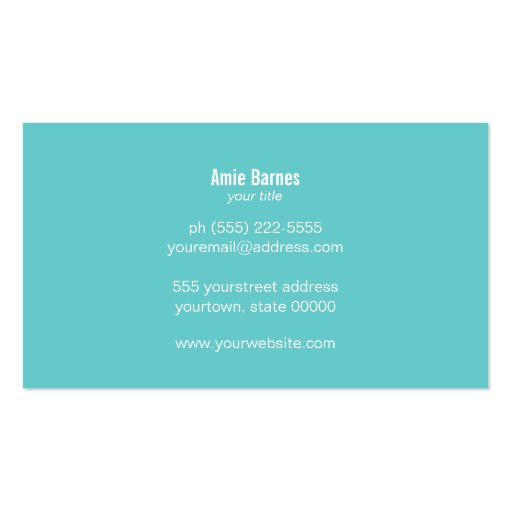 Colorful, Unique and Festive Monogram Glitter Business Card Templates (back side)